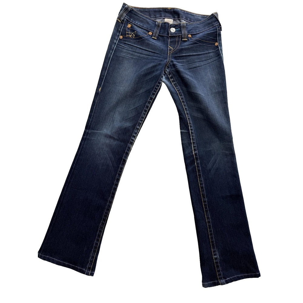 True Religion Rockstar Gina Bootcut Jeans Womens 27 Blue Med Wash Stretch 27x32‎
